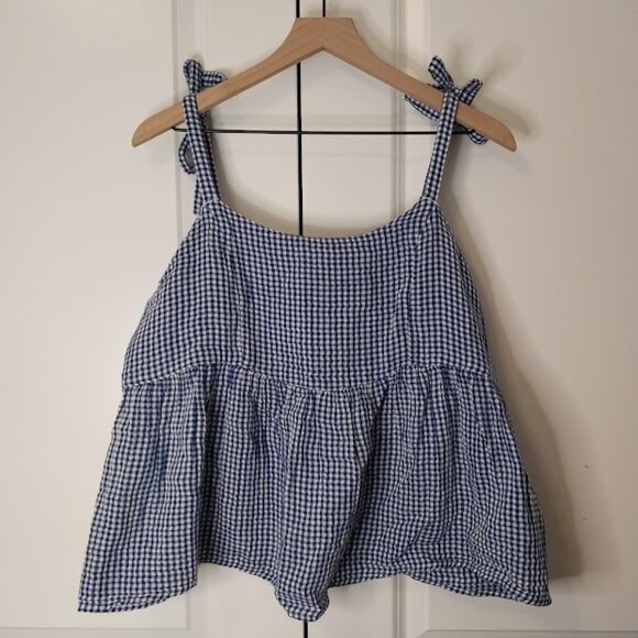 Tie-Shoulder Babydoll Swing Blouse - Picture 1 of 4